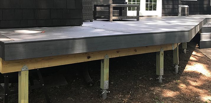 decking foundation with U ground screws